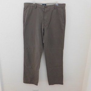 Dockers Classic Men's Pants 38x33 Flat Front Straight Fit Light Brown